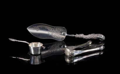 Ensemble en argent et argent fourré: pince...
