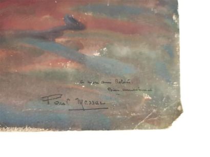 MESSAC Paul. Bord de mer. Gouache. (acc.)....