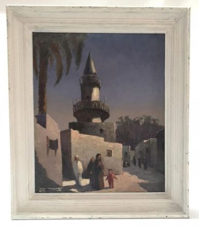 Jaro HILBERT. Personnages dans une rue du...