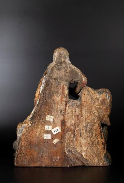 Vierge de Pitié en bois sculpté, polychromé...