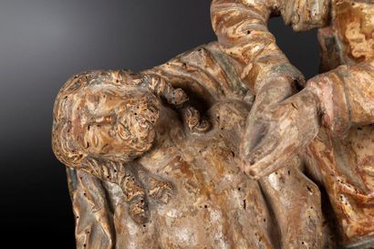 Vierge de Pitié en bois sculpté, polychromé...