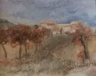 Jean GODIN (1943). Paysage de Provence. Huile...