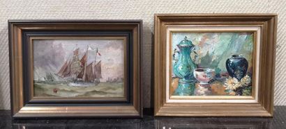 KREUTZBERG. Nature morte au petit bol. Huile...