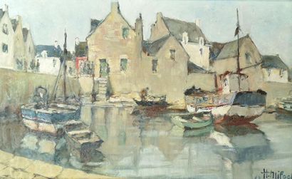 Henri MILOCH (1898-1979). Bateaux au port...