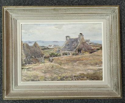 Pierre BONNEROT. Maison en Bretagne. Peinture....