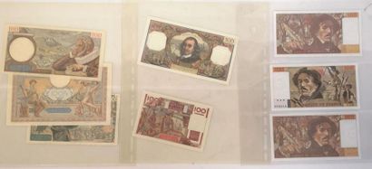 Lot de 8 billets de 100 F : Sully F 26/20,...