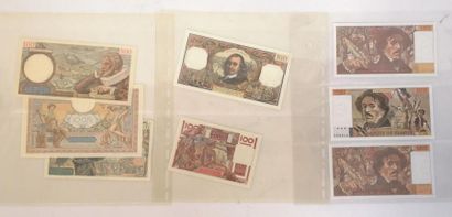 Lot de 8 billets de 100 F : Sully F 26/20,...