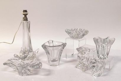 Ensemble de cristaux dont Daum, Baccarat...