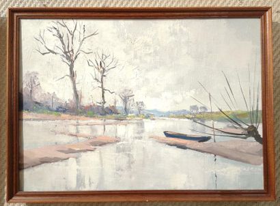 Jean MAREC (1901-1972). Bord de rivière....