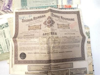 Petit lot de titres et emprunts anciens