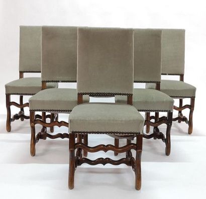 Série de 6 chaises os de mouton style Louis...