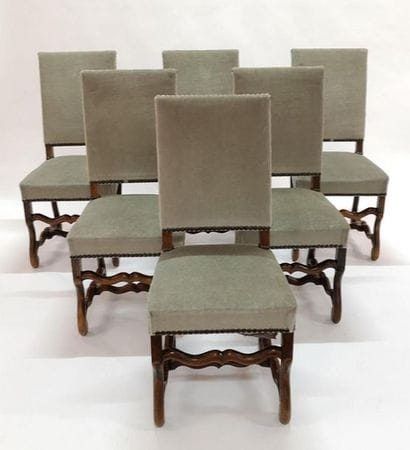 Série de 6 chaises os de mouton style Louis...