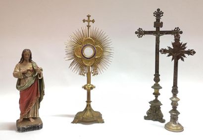 Ensemble d'objets de piété: ostensoir en...