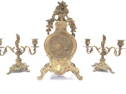 Garniture de cheminée en bronze diré style...