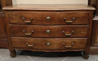 Petite commode en bois naturel à 3 tiroirs...