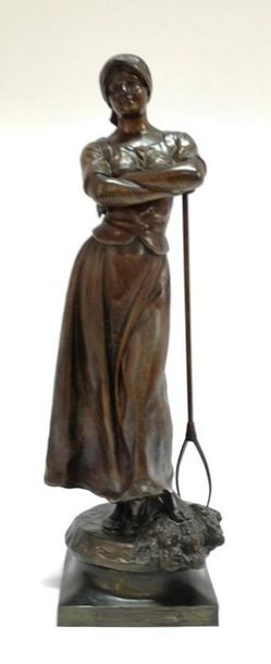 SCOTTE (d'ap.). La moisson. Grande statuette...