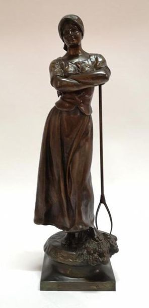 SCOTTE (d'ap.). La moisson. Grande statuette...