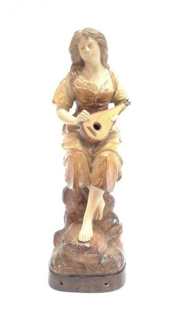 LE GULUCHE. Jeune guitariste. Terre cuite...