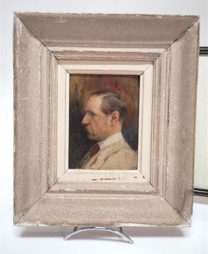 3 oeuvres: 2 portraits d'homme (huiles sur...