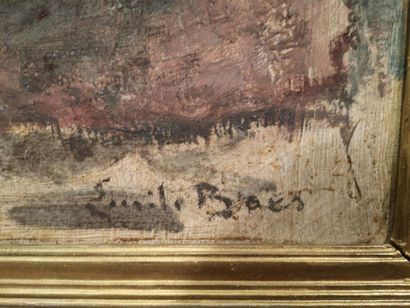 Emile BAES (1879-1954). Nu assis. huile sur...