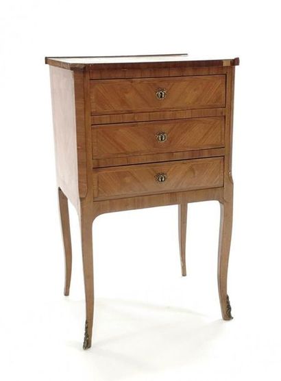 Petit chiffonnier en bois de placage style...