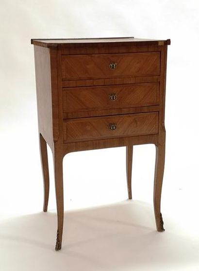 Petit chiffonnier en bois de placage style...
