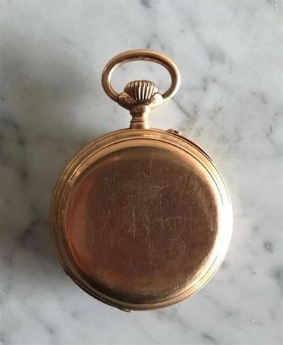 Importante montre de poche en or uni, le...