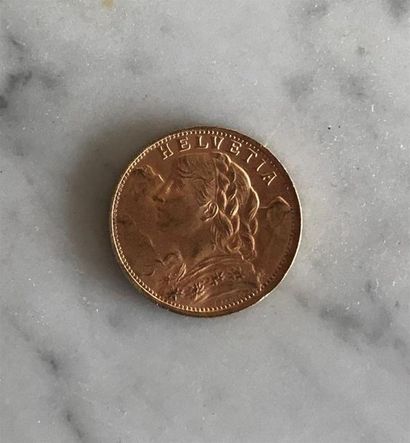 1 monnaie en or: 20 francs suisses