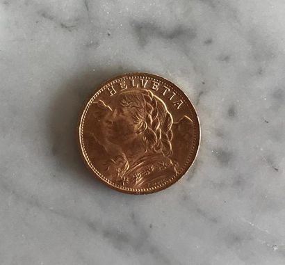 1 monnaie en or: 20 francs suisses
