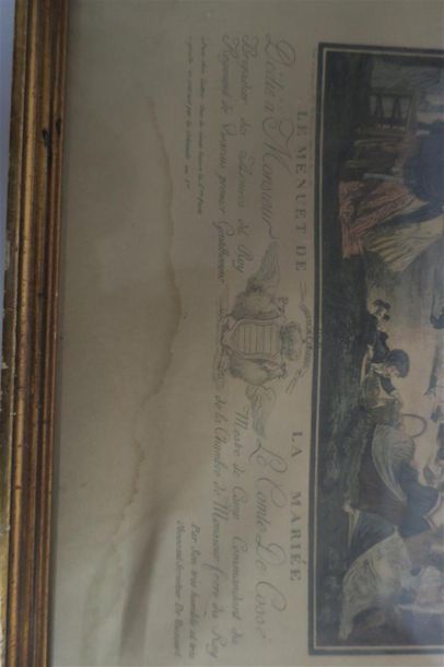 Le menuet de la mariée. Gravure fin XIXe....