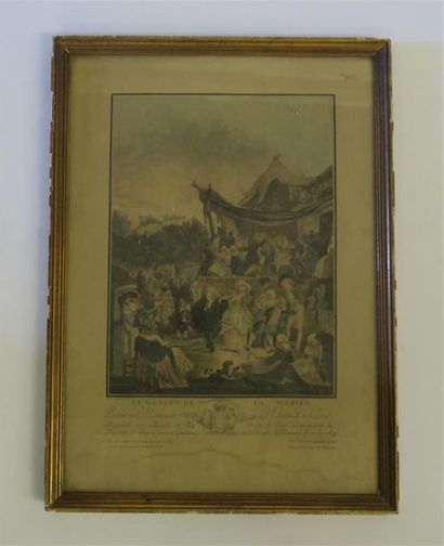 Le menuet de la mariée. Gravure fin XIXe....