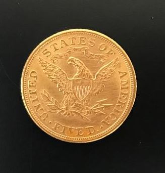 1 monnaie en or : 5 $ US 1908