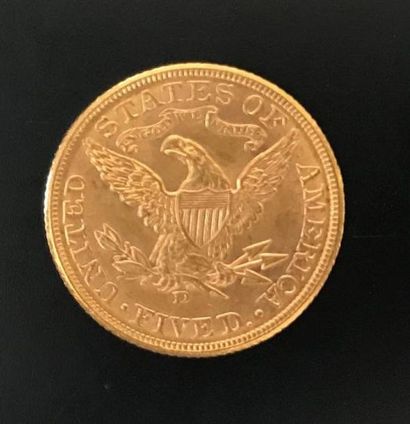 1 monnaie en or : 5 $ US 1906 D