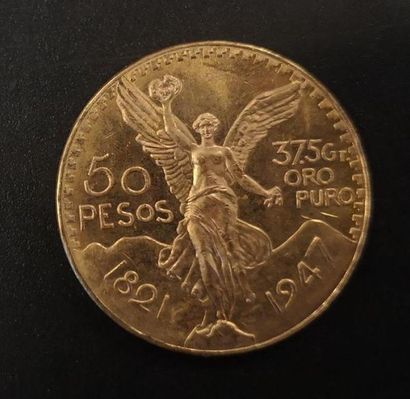 1 monnaie en or : 50 pesos Mexique 1821 -...
