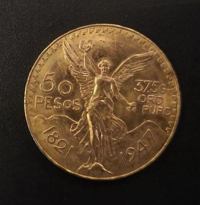 1 monnaie en or : 50 pesos Mexique 1821 -...