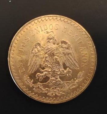 1 monnaie en or : 50 pesos Mexique 1821 -...
