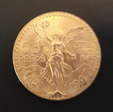 1 monnaie en or : 50 pesos Mexique 1821 -...