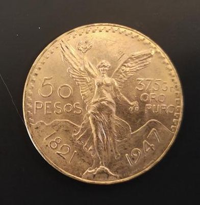 1 monnaie en or : 50 pesos Mexique 1821 -...