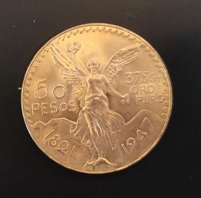 1 monnaie en or : 50 pesos Mexique 1821 -...