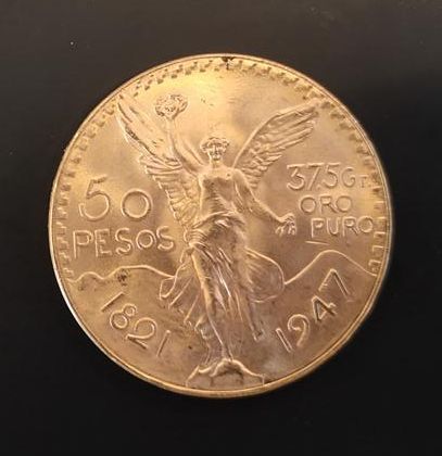 1 monnaie en or : 50 pesos Mexique 1821 -...