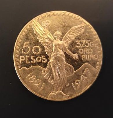 1 monnaie en or : 50 pesos Mexique 1821 -...