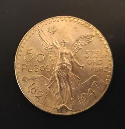 1 monnaie en or : 50 pesos Mexique 1821 -...