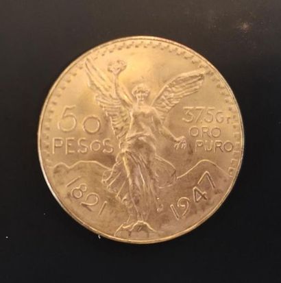 1 monnaie en or : 50 pesos Mexique 1821 -...