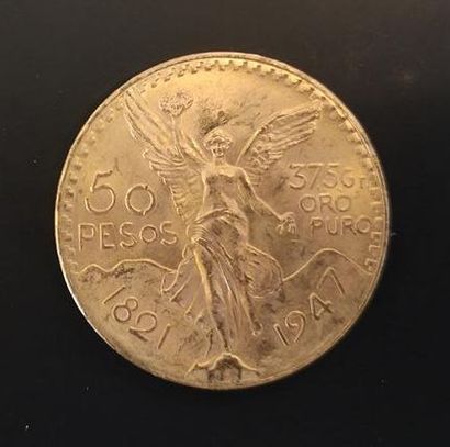 1 monnaie en or : 50 pesos Mexique 1821 -...