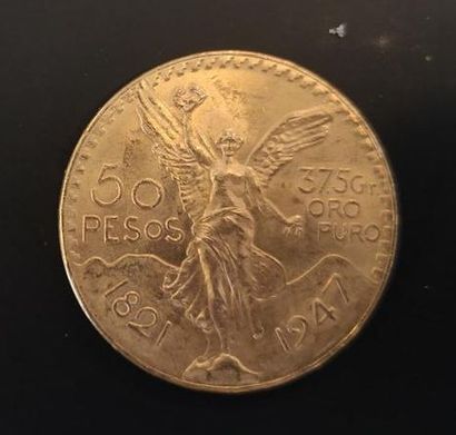1 monnaie en or : 50 pesos Mexique 1821 -...