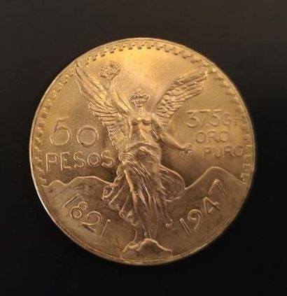 1 monnaie en or : 50 pesos Mexique 1821 -...