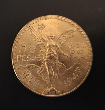 1 monnaie en or : 50 pesos Mexique 1821 -...