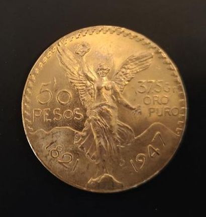 1 monnaie en or : 50 pesos Mexique 1821 -...