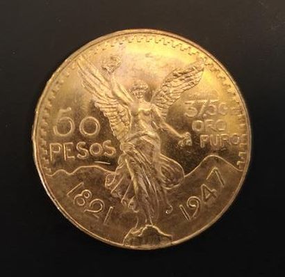 1 monnaie en or : 50 pesos Mexique 1821 -...