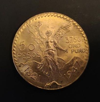1 monnaie en or : 50 pesos Mexique 1821 -...